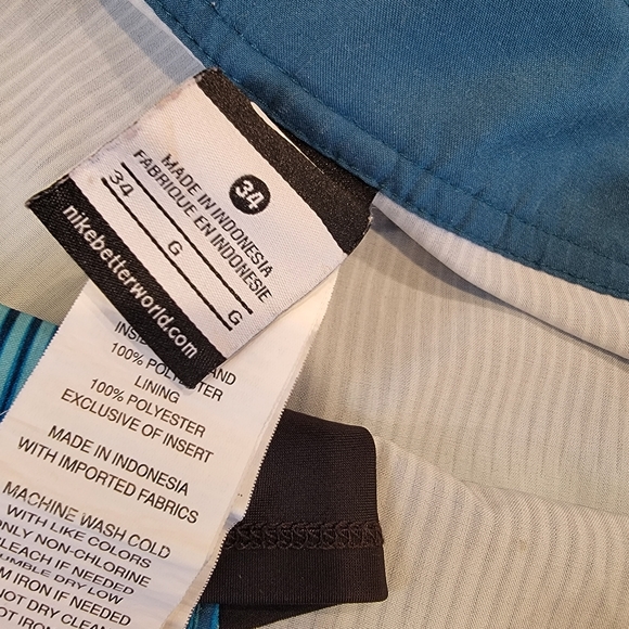 Nike Vapor Swim Trunks Board Shorts Size 34 Aqua Blue & Orange - Picture 9 of 13